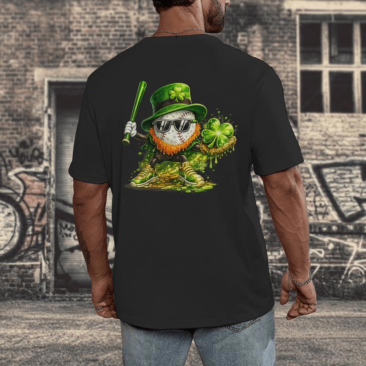 St Patrick’s Day Baseball Shamrock Player Men's Back Print T-Shirt St Patrick’s Day Baseball Shamrock Player Men's Back Print T-Shirt