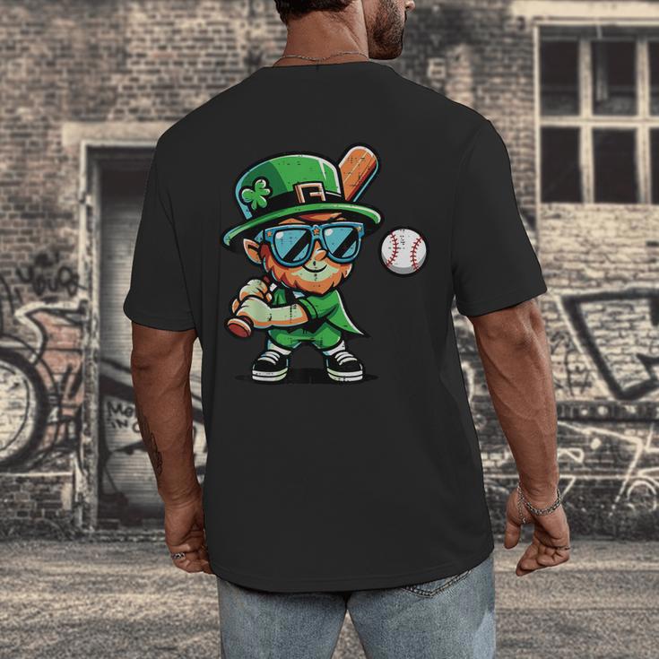 St Patricks Day Leprechaun Baseball Saint Paddys Boys Men Men's Back Print T-Shirt St Patricks Day Leprechaun Baseball Saint Paddys Boys Men Men's Back Print T-Shirt