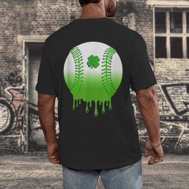 St Patricks Day Shamrock Baseball Irish Boys Kids Men Men's Back Print T-Shirt
