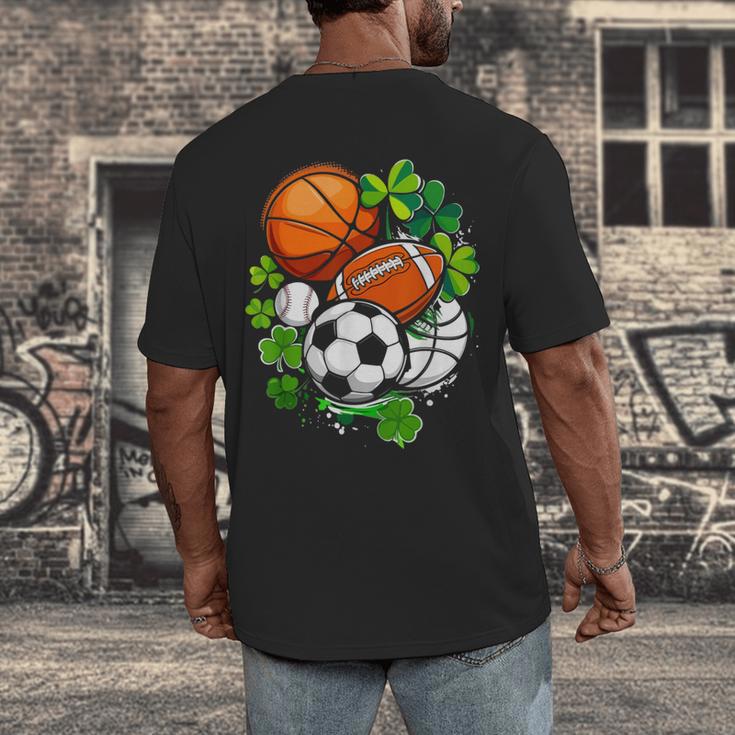 St Patricks Day Shamrock Basketball Baseball Football Soccer Men's Back Print T-Shirt St Patricks Day Shamrock Basketball Baseball Football Soccer Men's Back Print T-Shirt