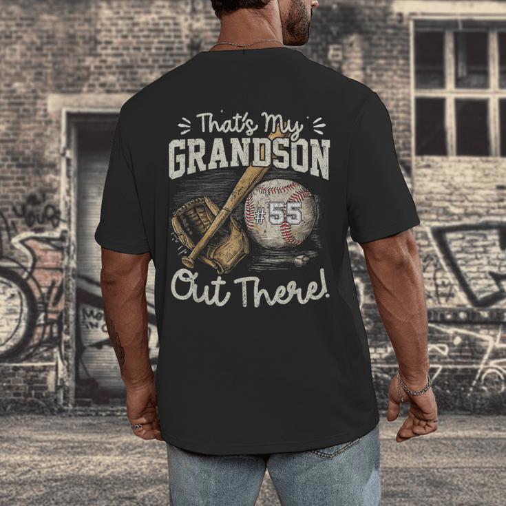 That's My Grandson Out There Jersey Number 55 Baseball Men's Back Print T-Shirt That's My Grandson Out There Jersey Number 55 Baseball Men's Back Print T-Shirt
