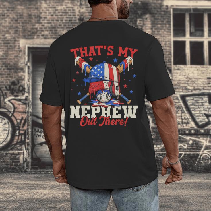 That's My Nephew Out There Baseball Cream Drip Crossed Bat Men's Back Print T-Shirt That's My Nephew Out There Baseball Cream Drip Crossed Bat Men's Back Print T-Shirt