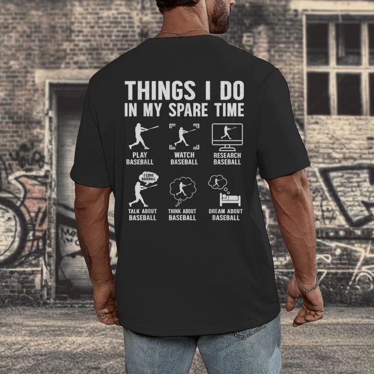 Things I Do In My Spare Time Baseball Lovers Kids Boys Men's Back Print T-Shirt Things I Do In My Spare Time Baseball Lovers Kids Boys Men's Back Print T-Shirt