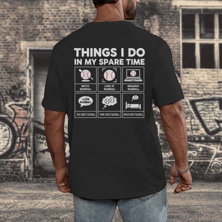 Things I Do Spare Time Baseball Player Men Women Kids Men's Back Print T-Shirt Things I Do Spare Time Baseball Player Men Women Kids Men's Back Print T-Shirt