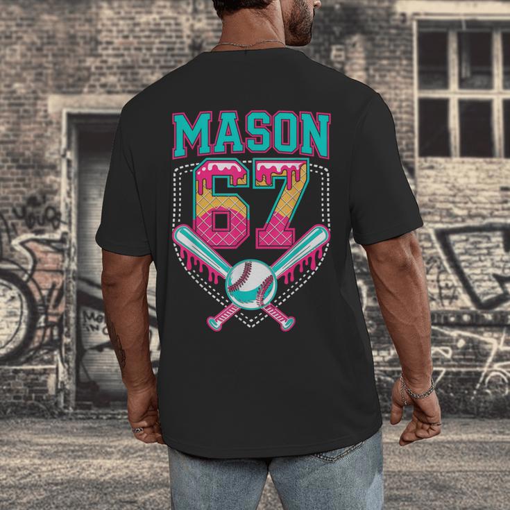 Trendy Mason 67 Mem Ice Cream Drip Baseball Birthday Costume Men's Back Print T-Shirt Trendy Mason 67 Mem Ice Cream Drip Baseball Birthday Costume Men's Back Print T-Shirt
