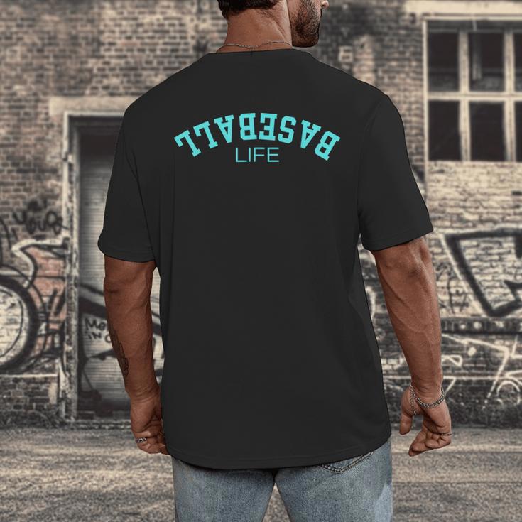 Upside Down Baseball Life Game Day Boys Girls Youth Men's Back Print T-Shirt Upside Down Baseball Life Game Day Boys Girls Youth Men's Back Print T-Shirt