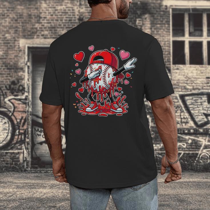Valentines Baseball Toddler Boys Kids Dabbing Baseball Drip Men's Back Print T-Shirt Valentines Baseball Toddler Boys Kids Dabbing Baseball Drip Men's Back Print T-Shirt
