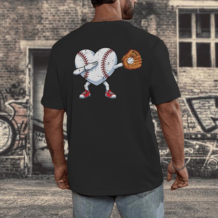 Valentines Day Baseball Ball Heart Dab Boys Kids Men Men's Back Print T-Shirt Valentines Day Baseball Ball Heart Dab Boys Kids Men Men's Back Print T-Shirt
