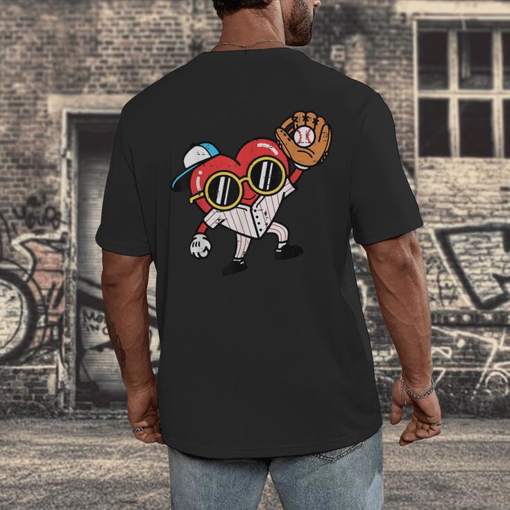 Valentines Day Baseball Heart Gloves Cute Boys Kid Youth Men Men's Back Print T-Shirt Valentines Day Baseball Heart Gloves Cute Boys Kid Youth Men Men's Back Print T-Shirt