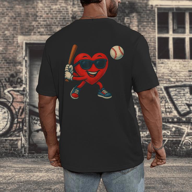 Valentines Day Baseball Red Heart Love Boys Kids Tee Men's Back Print T-Shirt Valentines Day Baseball Red Heart Love Boys Kids Tee Men's Back Print T-Shirt
