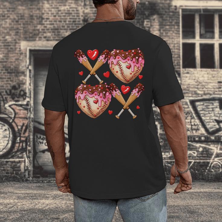 Valentines Day Drip Heart Baseball XOXO Boys Kids Men Sport Men's Back Print T-Shirt Valentines Day Drip Heart Baseball XOXO Boys Kids Men Sport Men's Back Print T-Shirt