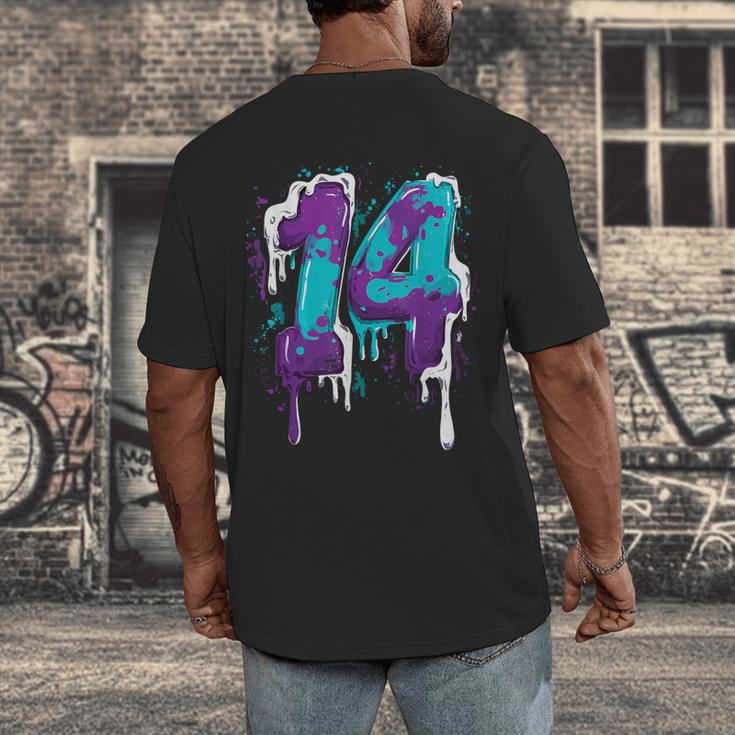 Vintage Baseball 14 Number Men's Back Print T-Shirt