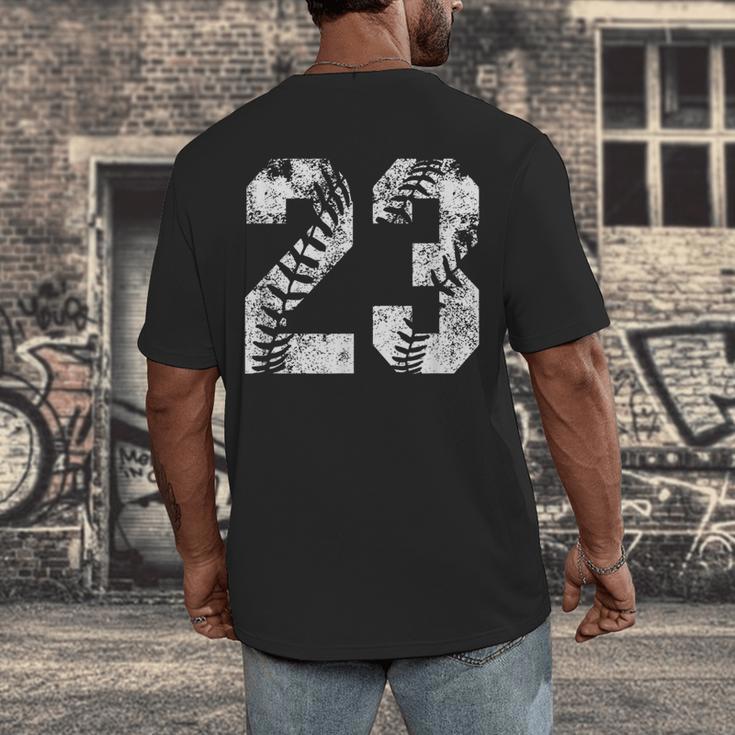Vintage Baseball Number 23 Jersey Player Uniform Men's Back Print T-Shirt