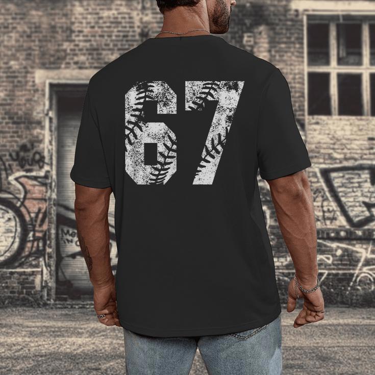 Vintage Baseball Number 67 Jersey Player Uniform Men's Back Print T-Shirt Vintage Baseball Number 67 Jersey Player Uniform Men's Back Print T-Shirt