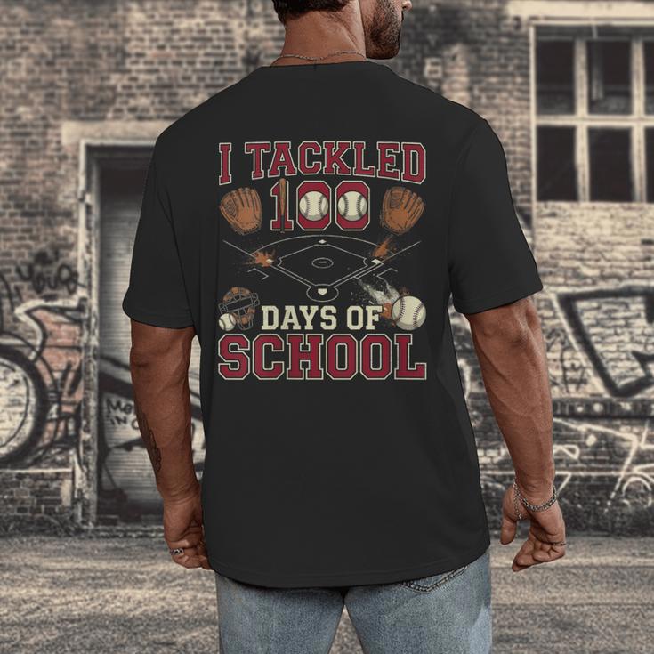 Women's 100 Days Of School Boys Kids Baseball Men's Back Print T-Shirt