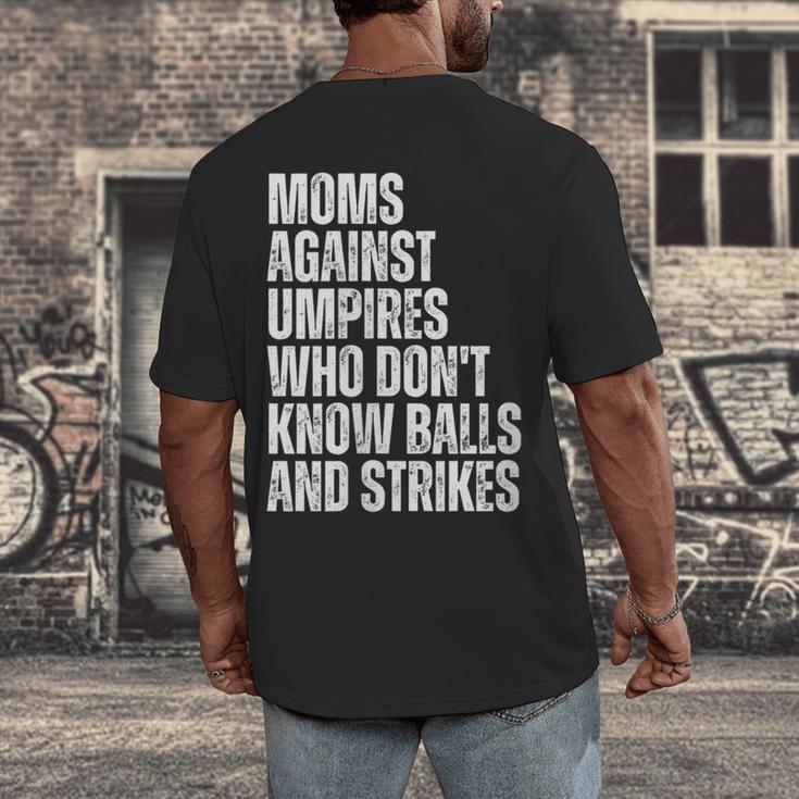 Women's Moms Against Umpires Parents Mom Baseball Sarcastic Men's Back Print T-Shirt Women's Moms Against Umpires Parents Mom Baseball Sarcastic Men's Back Print T-Shirt