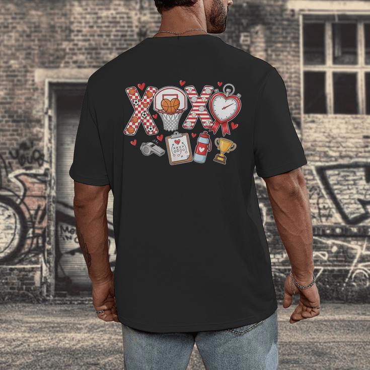 XOXO Physical Education Valentines Day Baseball Football Men Men's Back Print T-Shirt