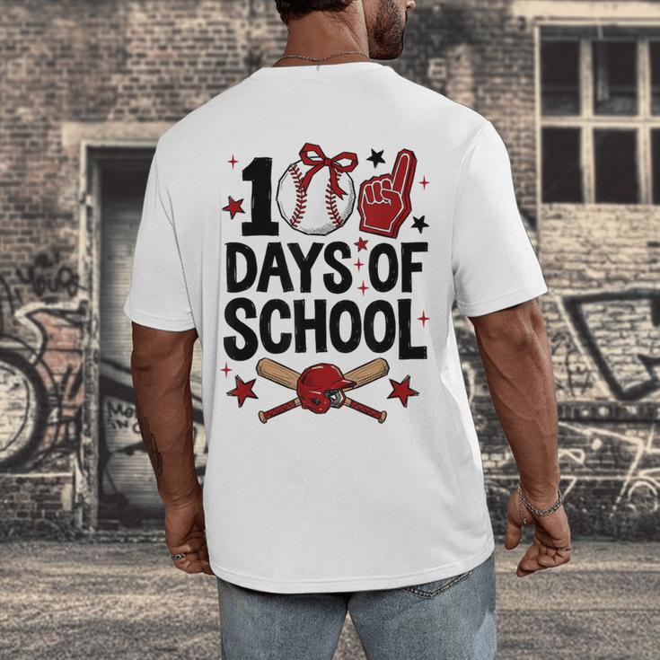 100 Days Of School Coquette Bow Baseball 100th Day Girl Kid Men's Back Print T-Shirt 100 Days Of School Coquette Bow Baseball 100th Day Girl Kid Men's Back Print T-Shirt