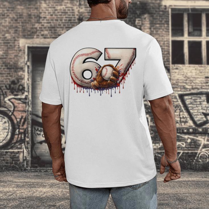 6 7 Six Seven American Baseball Graphic Men's Back Print T-Shirt 6 7 Six Seven American Baseball Graphic Men's Back Print T-Shirt