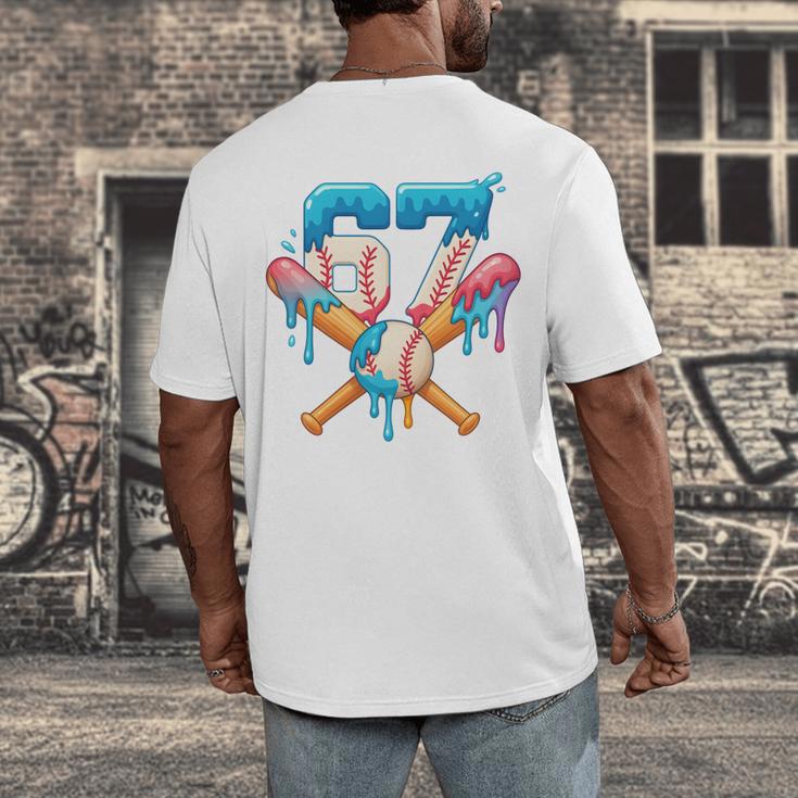 67 Baseball Life Style 101 Apparel Youth Drip Baseball Boys Men's Back Print T-Shirt