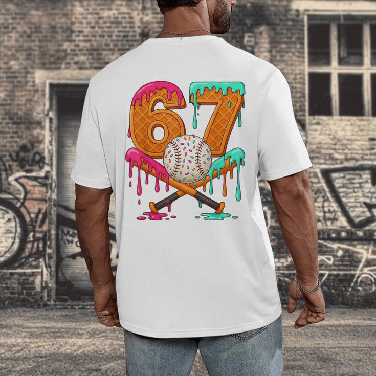 67 Ice Cream Drip Baseball Number 67 Player 67th Birthday Men's Back Print T-Shirt 67 Ice Cream Drip Baseball Number 67 Player 67th Birthday Men's Back Print T-Shirt