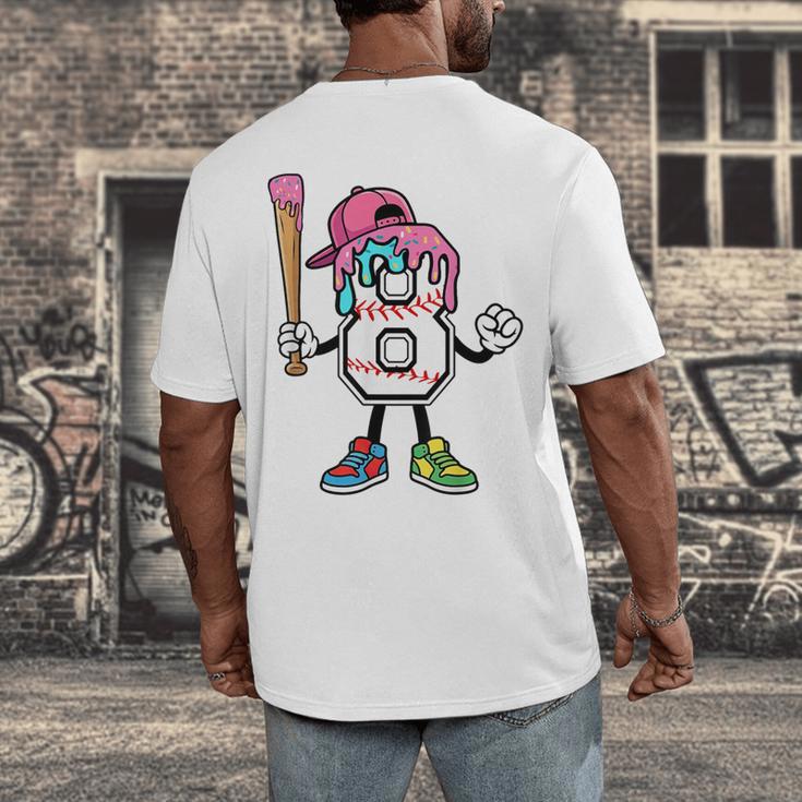 8th Birthday Baseball Ice-Cream Drip 8 Years Old Boys Girls Men's Back Print T-Shirt 8th Birthday Baseball Ice-Cream Drip 8 Years Old Boys Girls Men's Back Print T-Shirt