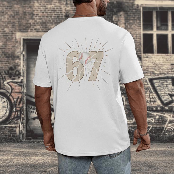Baseball 67 Six Seven Meme Number Men's Back Print T-Shirt