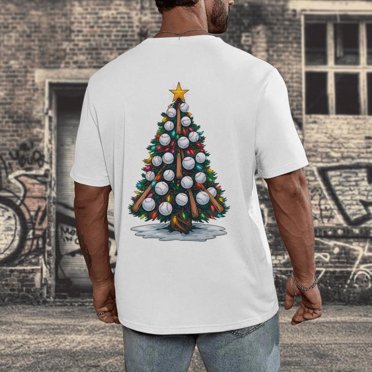 Baseball Christmas Tree Men Boys Youth Santa Sports Men's Back Print T-Shirt Baseball Christmas Tree Men Boys Youth Santa Sports Men's Back Print T-Shirt