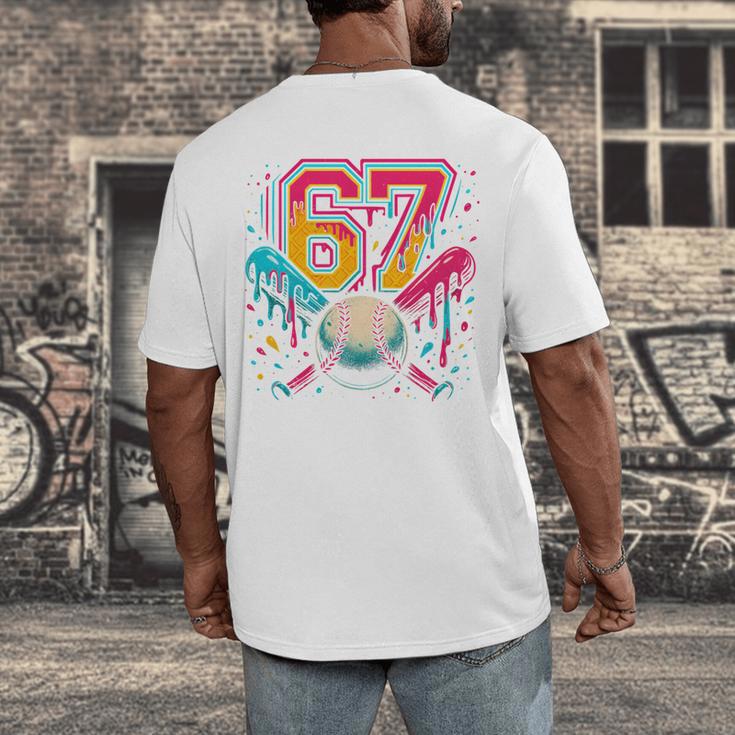Baseball Drip 6 7 Number 67 Six Seven Meme Boys Kids Men's Back Print T-Shirt