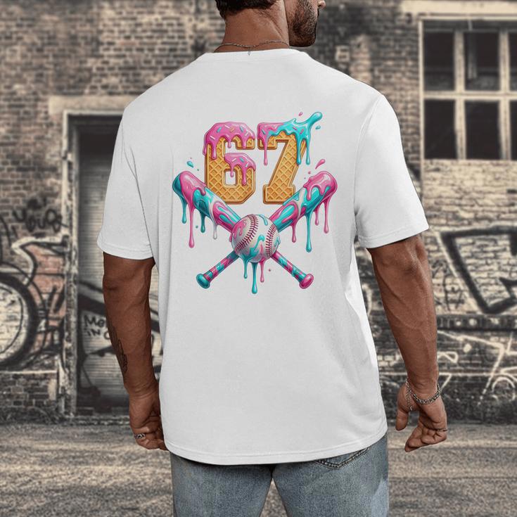 Baseball Drip 67 Six Seven Number 67 Player 67th Birthday Men's Back Print T-Shirt Baseball Drip 67 Six Seven Number 67 Player 67th Birthday Men's Back Print T-Shirt