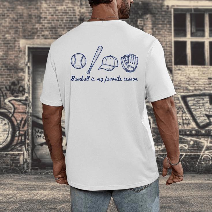 Baseball Is My Favorite Season Sports Minimalist Line Art Men's Back Print T-Shirt Baseball Is My Favorite Season Sports Minimalist Line Art Men's Back Print T-Shirt