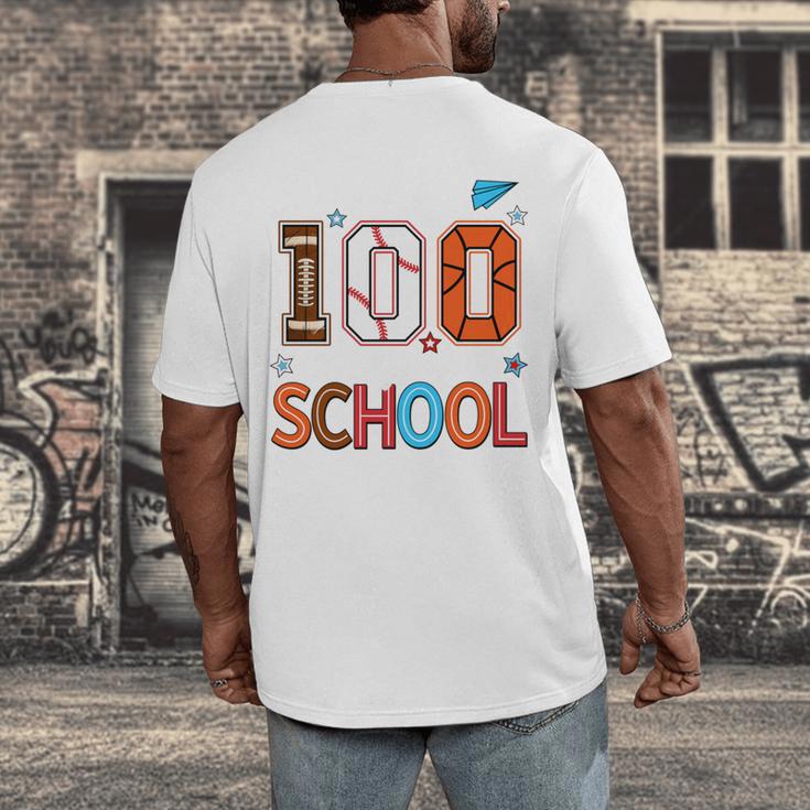 Baseball Football Basketball I Survived 100 Days Of School Men's Back Print T-Shirt Baseball Football Basketball I Survived 100 Days Of School Men's Back Print T-Shirt