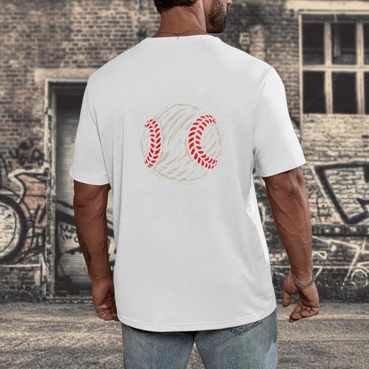 Baseball Gigi Distressed Vintage Grandma Game Day Men's Back Print T-Shirt Baseball Gigi Distressed Vintage Grandma Game Day Men's Back Print T-Shirt