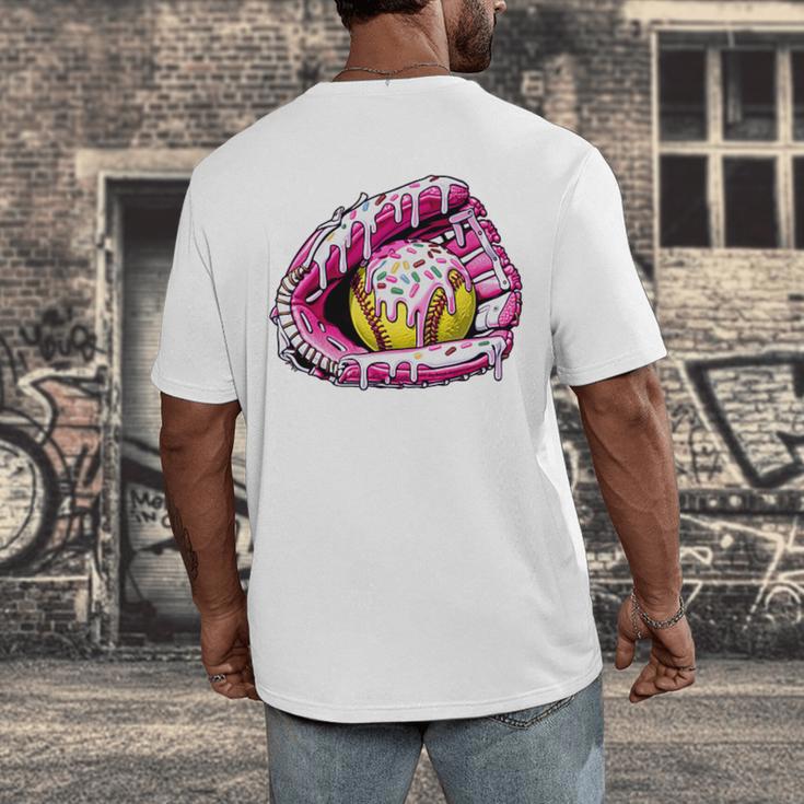 Baseball Glove Drip Shirt Ice Cream Dripping Girls Pocket Premium Men's Back Print T-Shirt Baseball Glove Drip Shirt Ice Cream Dripping Girls Pocket Premium Men's Back Print T-Shirt