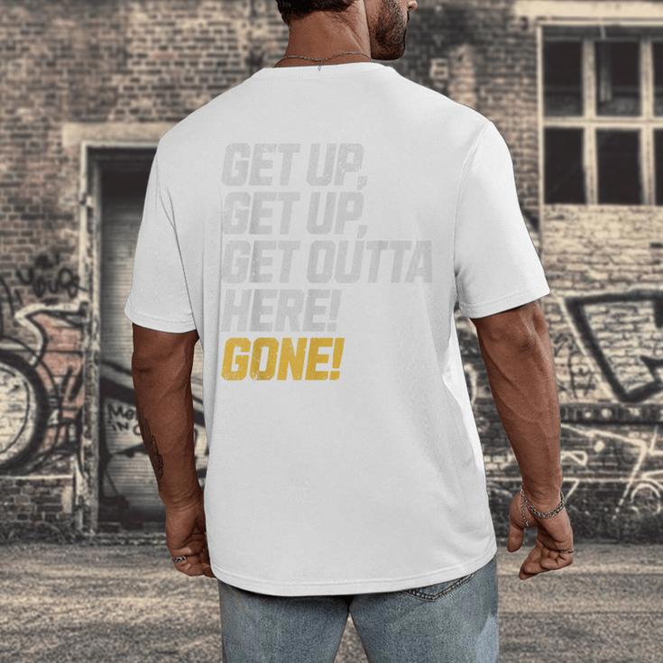 Baseball Player Get Up Get Outta Here Gone Home Run Men's Back Print T-Shirt Baseball Player Get Up Get Outta Here Gone Home Run Men's Back Print T-Shirt