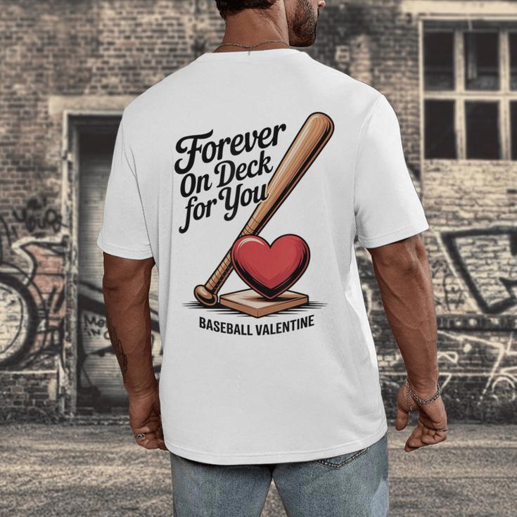Baseball Valentine Forever On Deck For You Tee Men's Back Print T-Shirt Baseball Valentine Forever On Deck For You Tee Men's Back Print T-Shirt