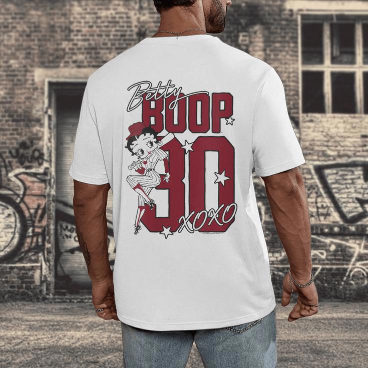 Betty Boop Baseball Logo Jersey With Stars Cute Cartoon Men's Back Print T-Shirt