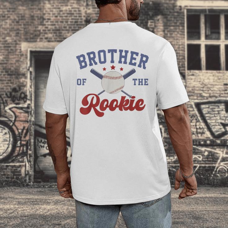 Brother Of Rookie 1st Birthday Baseball Boy Family Matching Men's Back Print T-Shirt
