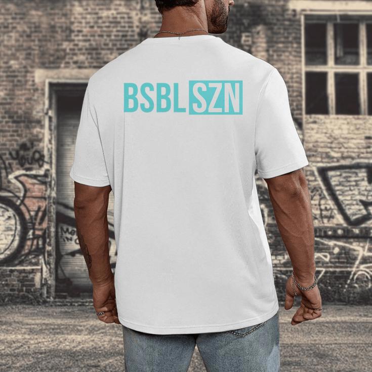 BSBL SZN Baseball Season Game Day Boys Girls Youth Premium Tri-Blend Men's Back Print T-Shirt