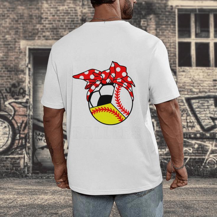 Busy Raising Ballers Baseball Softball Soccer Mom Premium Tri-Blend Men's Back Print T-Shirt Busy Raising Ballers Baseball Softball Soccer Mom Premium Tri-Blend Men's Back Print T-Shirt