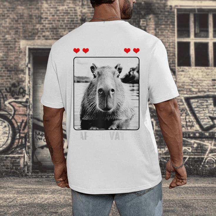 Capybara Love Valentines Day Cute Animal Hearts Raglan Baseball Tee Men's Back Print T-Shirt Capybara Love Valentines Day Cute Animal Hearts Raglan Baseball Tee Men's Back Print T-Shirt