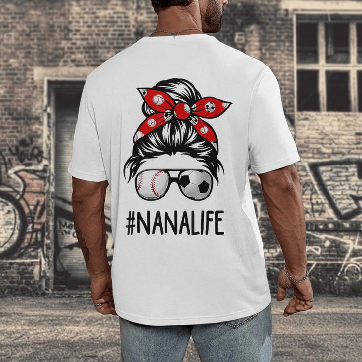 Classy Nana Life Soccer Messy Bun Baseball Mother's Day Men's Back Print T-Shirt Classy Nana Life Soccer Messy Bun Baseball Mother's Day Men's Back Print T-Shirt