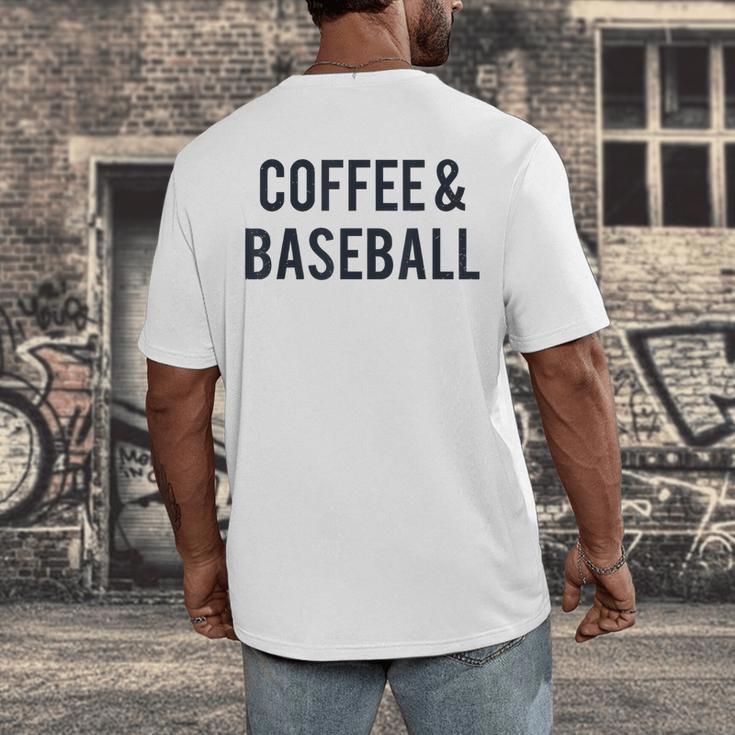 Coffee And Baseball Men's Back Print T-Shirt Coffee And Baseball Men's Back Print T-Shirt