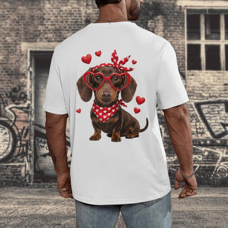 Dachshund Valentines Day Wiener Dog Lover Weenie Heart Raglan Baseball Tee Men's Back Print T-Shirt Dachshund Valentines Day Wiener Dog Lover Weenie Heart Raglan Baseball Tee Men's Back Print T-Shirt