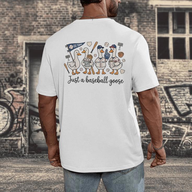 Game Day Just A Baseball Goose Cute Duck Team Sports Men's Back Print T-Shirt Game Day Just A Baseball Goose Cute Duck Team Sports Men's Back Print T-Shirt