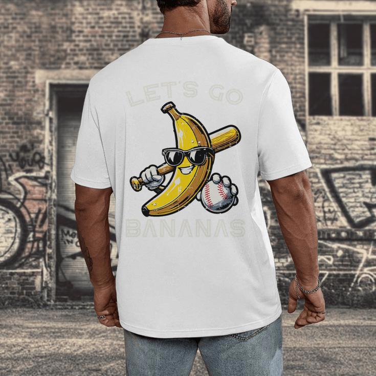 Lets Go Bananas Baseball Retro Sports Boys Kids Men Youth Premium Tri-Blend Men's Back Print T-Shirt