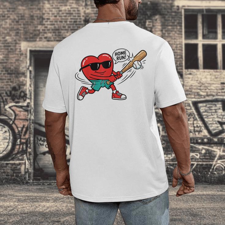 Heart Valentines Day Baseball Men Boys Kids Teens Men's Back Print T-Shirt Heart Valentines Day Baseball Men Boys Kids Teens Men's Back Print T-Shirt