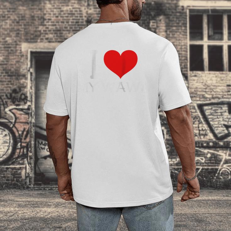 I Heart My Wawa Raglan Baseball Tee Men's Back Print T-Shirt