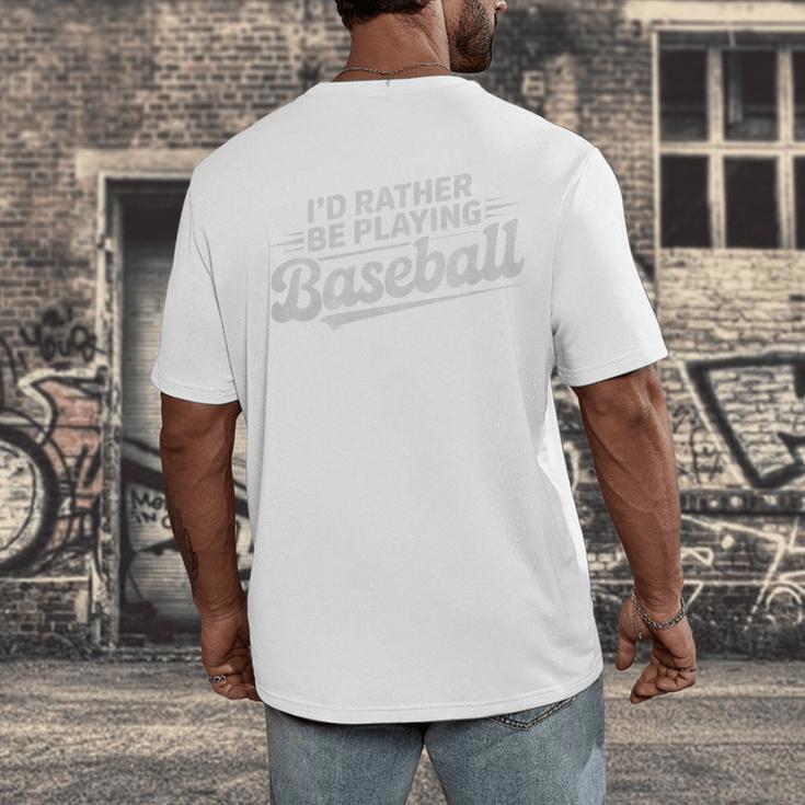I'd Rather Be Playing Baseball Player Coach Fan Game Day Tee Premium Tri-Blend Men's Back Print T-Shirt I'd Rather Be Playing Baseball Player Coach Fan Game Day Tee Premium Tri-Blend Men's Back Print T-Shirt