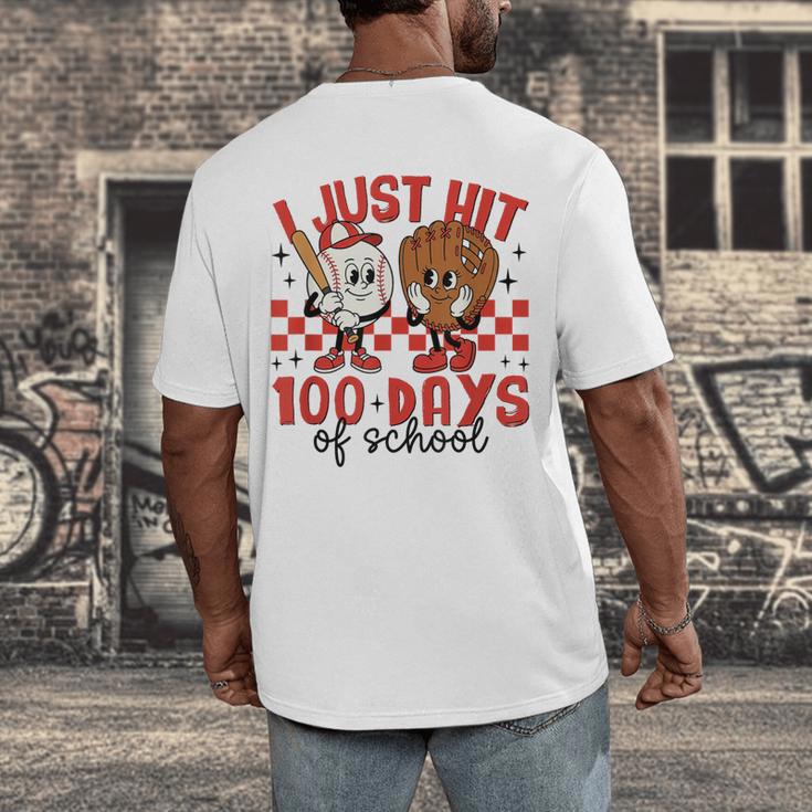 I Just Hit 100 Days Of School Baseball 100th Day Teacher Kid Men's Back Print T-Shirt